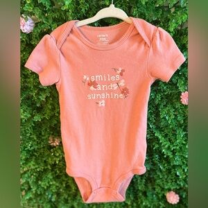 Carter’s 24M Coral “Smiles and Sunshine” Bodysuit